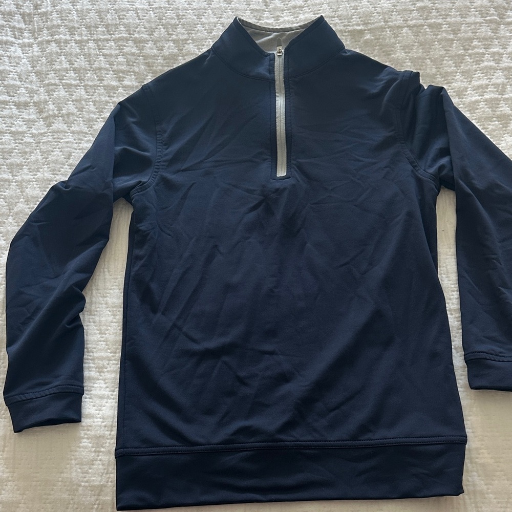 Peter Millar Navy Blue Quarter Zip in Performance Fabric